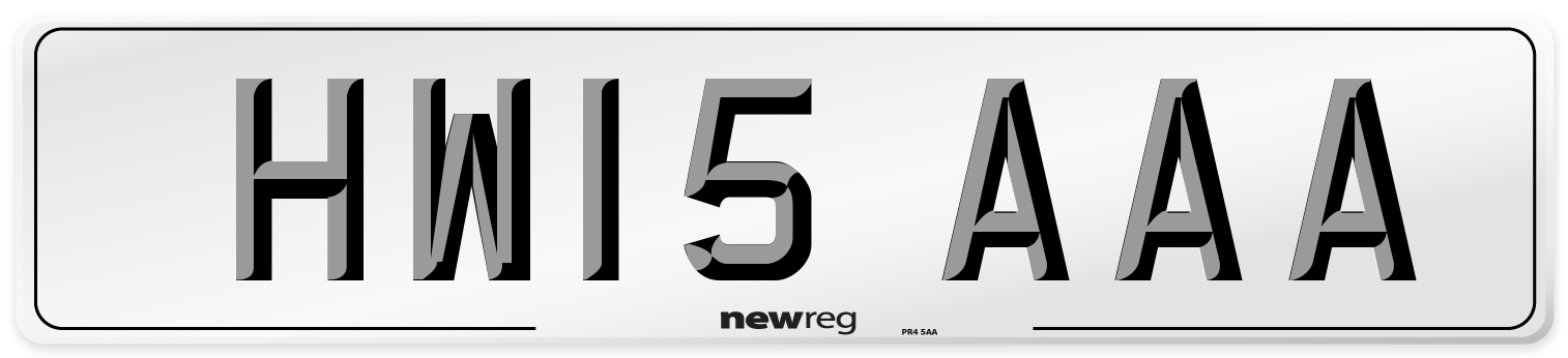 HW15 AAA Number Plate from New Reg